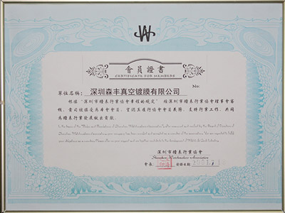 硬汉视频APP官网下载真空五金电镀厂家荣誉-钟表行业协会会员证